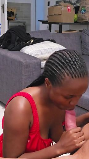 This BIG TITS EBONY TEEN said just this once... the SLUT came back TWICE - AfricanCasting   Clip 2