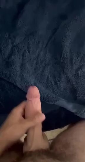Big-dicked man ropes in cum while thick cock gets busy with a huge load