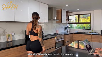 Sexy MILF with big ass turns hot and wants to get anal fucking with her sister husband - Salome Gil