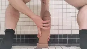 Taking a huge fucking dildo and cuming