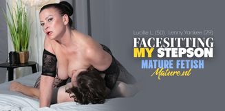 50 Year Old MILF Lucille L. Rides Her Stepson's Face