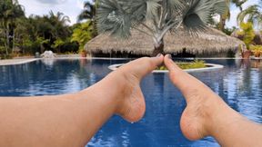 Katherine sublime highly arched feet in the pool