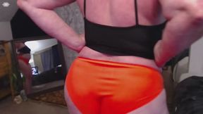 264 Thick and Curvy Redhaired GILF DawnSkye1962 exercising in short shorts