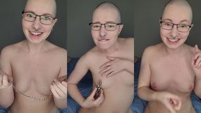trying out these terrifyingly spikey nipple clamps on my already over-tender nipples!