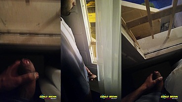 Jerking Off My Big Uncut Cock Public On My Window Till I Cum - Camilo Brown