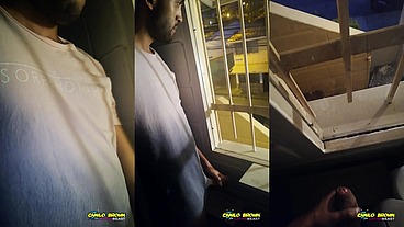 Jerking Off My Big Uncut Cock Public On My Window Till I Cum - Camilo Brown