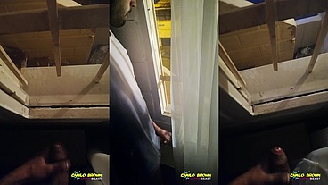 Jerking Off My Big Uncut Cock Public On My Window Till I Cum - Camilo Brown