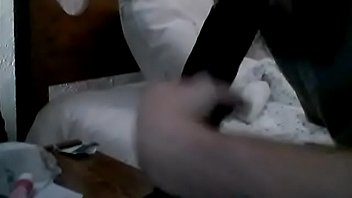 sucking and stroking the big black dildo