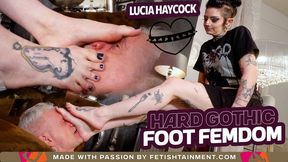 He will suffer under my gothic feet! ( Foot Domination with Lady Lucia Haycock ) - 640p wmv