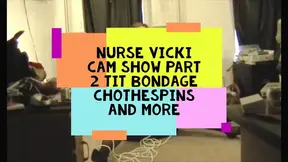 Cam show in black part 2 Breast bondage and clips