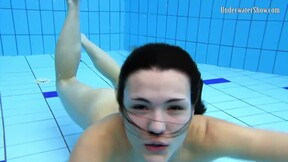 Adriana and Katka enjoy deep dark swimming pool