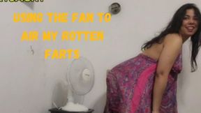 USING THE FAN TO AIR MY ROTTEN FARTS