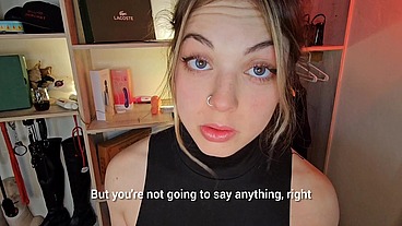 Sloppy blowjob and cum on latex gloves fetish