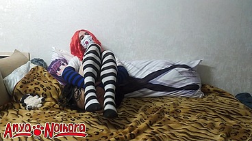 Anya - First time, I'll just show my legs in stockings a little bit