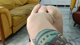 Let me fuck your ass with my foot. Fetish. The dominatrix put the slave in doggy style and fucked hi