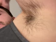 Macrophilia - giant shrinks slave and puts him in his armpit