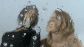 Two vicious brats spit on you.