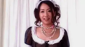 Koyuki Matsumoto in pink uniform sucks cocks