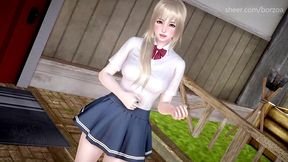 blonde teen shows her wet and hungry pussy inside a restaurant [mythic manor - naira 7]