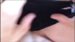 European woman who loves to suck & fuck wearing a purple leopard pattern babydoll & black cotton lace panties