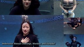 UNDERWATER WETSUIT CHALLENGE, WORKOUT, AND KARAOKE! 4K