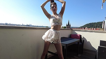 Fucking Ass on Balcony in Prague