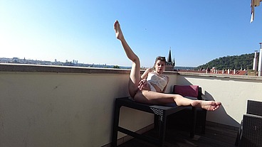 Fucking Ass on Balcony in Prague
