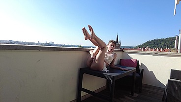 Fucking Ass on Balcony in Prague