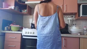 Sensual Hairy Woman in the Kitchen