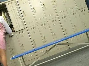 Koto Shizuku, Asian milf caught masturbating in the locker room