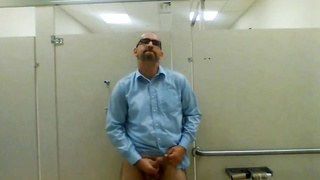 Jerking in a public restroom 2