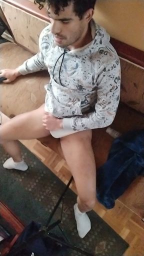 Latino Makes Sensual Movements to The Camera and Masturbates