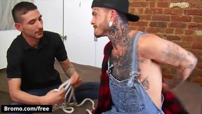 Dick Deamon Bound and Pleased by Fly Tatem’s Big Cock in Intense BDSM Gay Scene