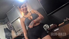 Lonely hubby fucks sexy tattooed maid in amateur POV
