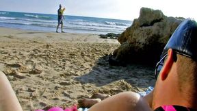 Beach Cuckold: Seductive MILF cheats with stranger and fucks hubby