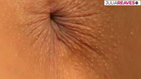 Hot girl moans as she fucks her pussy with a long dildo