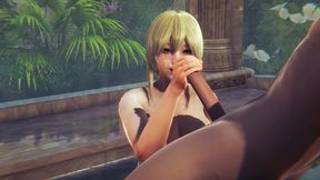 genshin impact hentai - lumine handjob in a spa uncensored - japanese asian manga anime film game porn