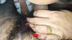 Sexy hot Indian wife's parlor boy getting body massage and getting f***** by him and sucking his cock