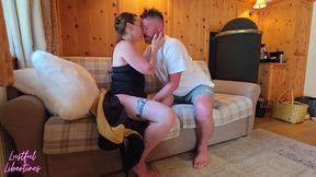 Cheating with my step sister-in-law: messy facial and handjob