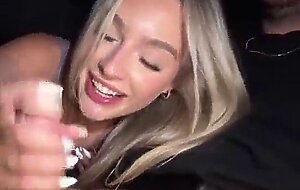 Hot big tits blonde gives the best road head cas summer