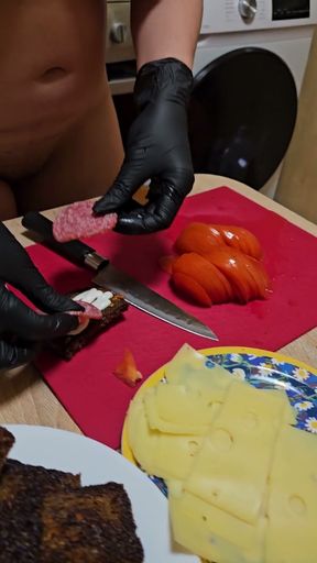 The new Emma's cooking show. S1E2: garlic breads and naked tits.   Clip 1