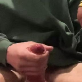 HUGE cumshot after fucking a fleshlight (with cock ring)