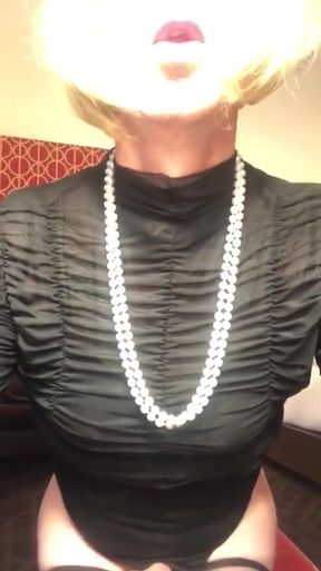 Must-see moment from "Hot blonde Tgirl Jerks &amp; Tastes Her Cumshot"