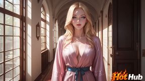 Step sister got bored so he fuck her step brother on the sofa AI video
