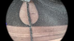 Vgq23 Aunty Sandra Putting on Her Classic Seamed Stockings