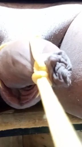 My aunty says she helps me with my shoelaces while she plays by tying up my penis and gets all wet, the little vixen.   Clip 1