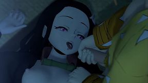 Zenitsu se folla a Nezuko mientras el huev&oacute_n de Tanjiro est&aacute_ mimiendo