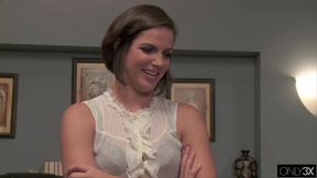 Horny Brunette In Lingerie Gets Fucked By Her Boss And Eats His Cum Premium Edit