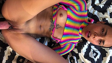 Petite Latina Plugged, Sucked and Fucked