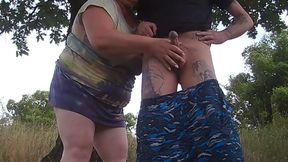 A meeting in the park with a milf ended with a masturbation of my penis
